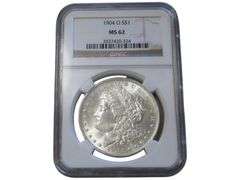 1904-O Morgan Silver Dollar NGC MS62 Graded