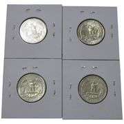 4 SILVER BU 1964 QUARTERS