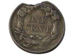 1857 Flying Eagle Cent Damage