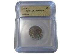 1919 Buffalo Nickel 5C - ICG VF30 Details