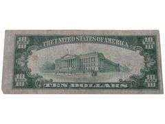 1934 $10 Silver Certificate Note