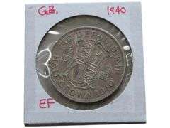 1940 HALF CROWN SILVER