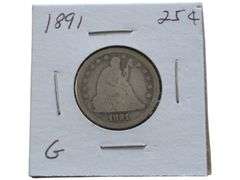 1891 SEATED QUARTER