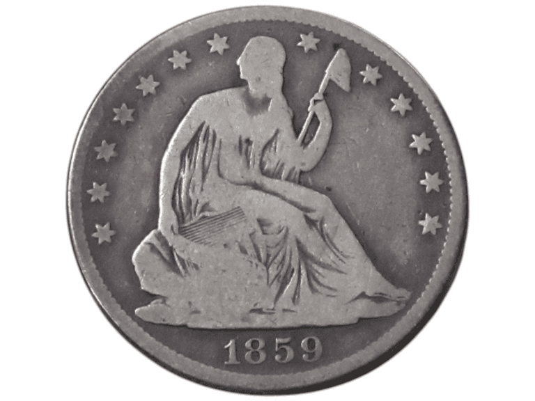 1859 O Seated Liberty Half