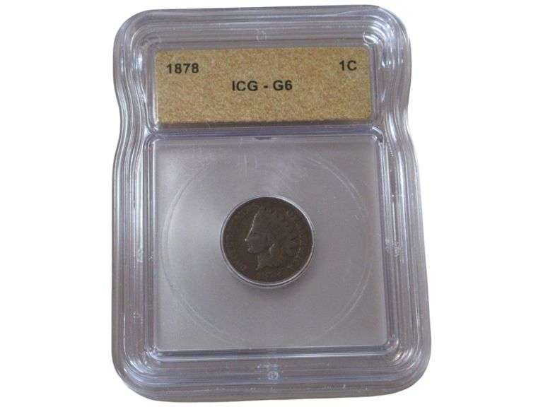1878 Indian Head Cent ICG Attractive in Holder