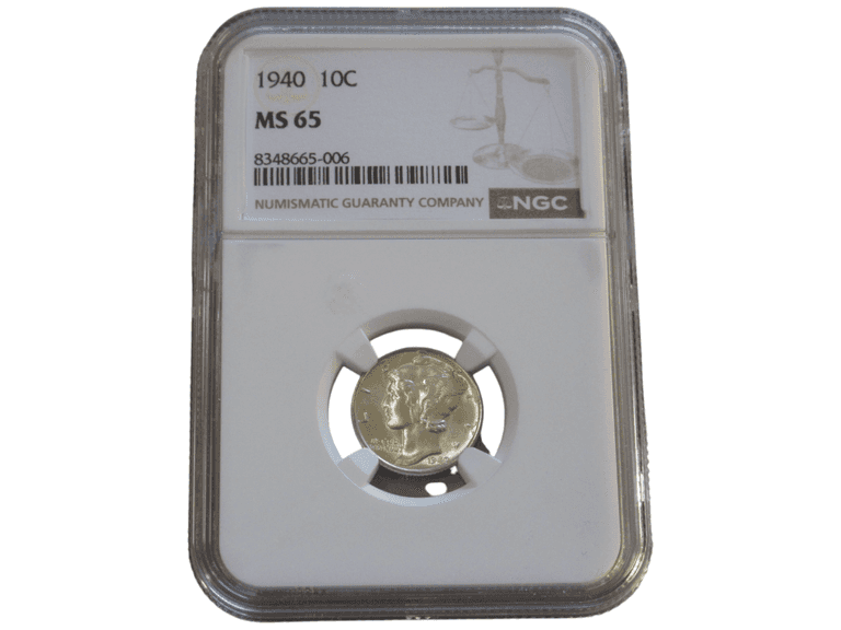 NGC MS65 1940 10C Mercury Dime Brilliant Luster