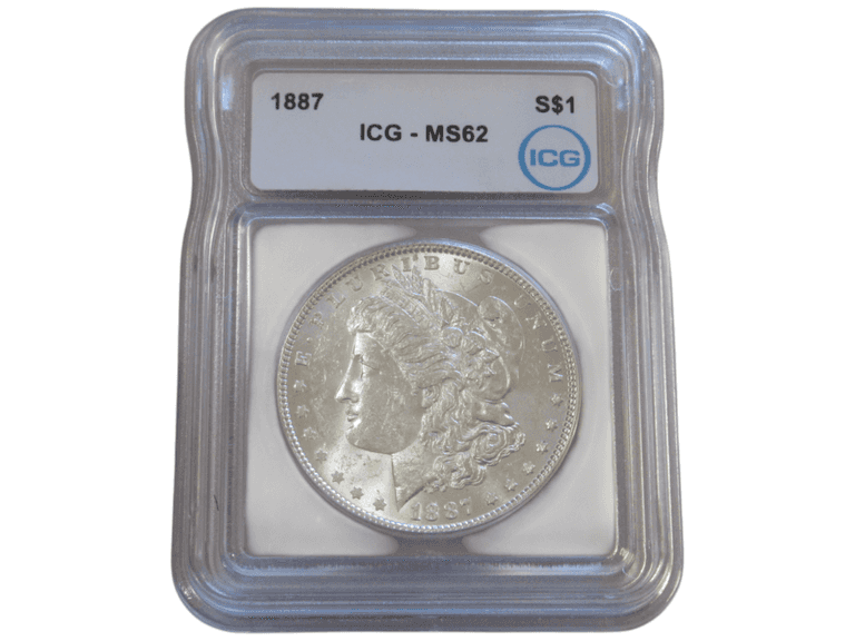 ICG MS62 1887 Morgan Silver Dollar Brilliant Luster