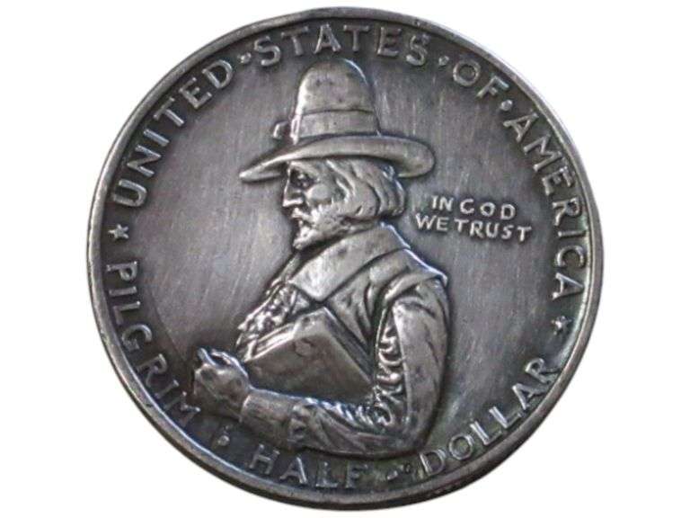 1920 Pilgrim Tercentenary Half Dollar with Pilgrim and Ship Design