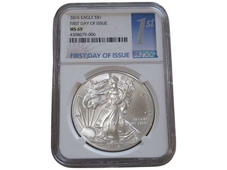 2016 American Silver Eagle MS69 First Day Issue NGC Graded