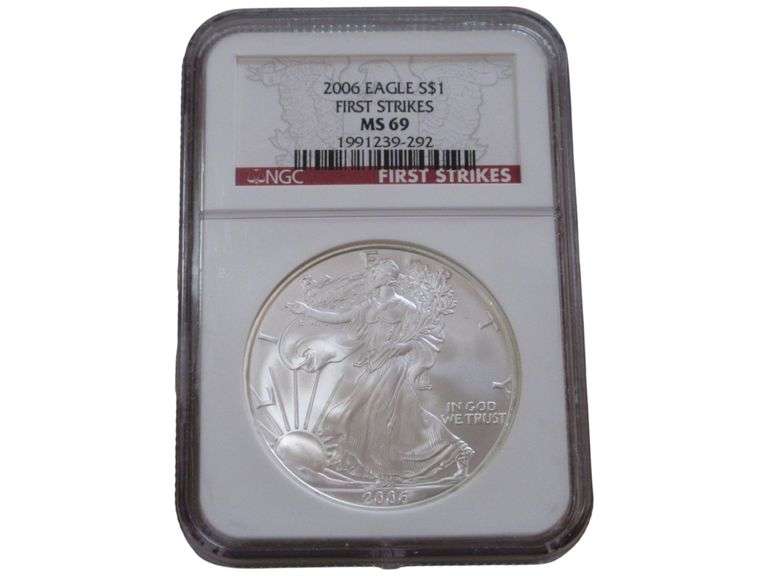 2006 American Silver Eagle MS69 First Strikes NGC Graded