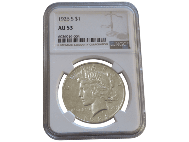 NGC AU53 1926-S Peace Dollar San Francisco Mint