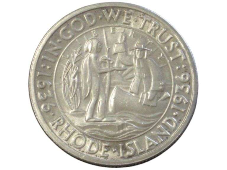 1936 Rhode Island Tercentenary Half Dollar Attractive