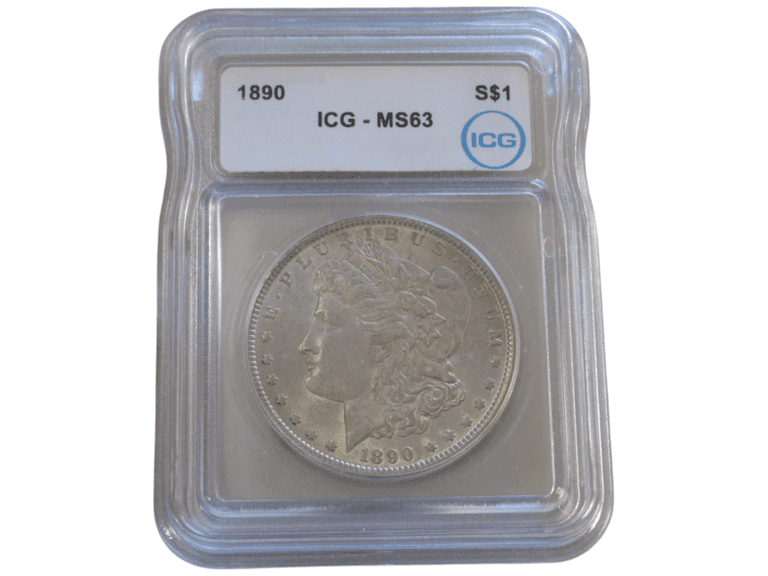 ICG MS63 1890 Morgan Silver Dollar Attractive Condition