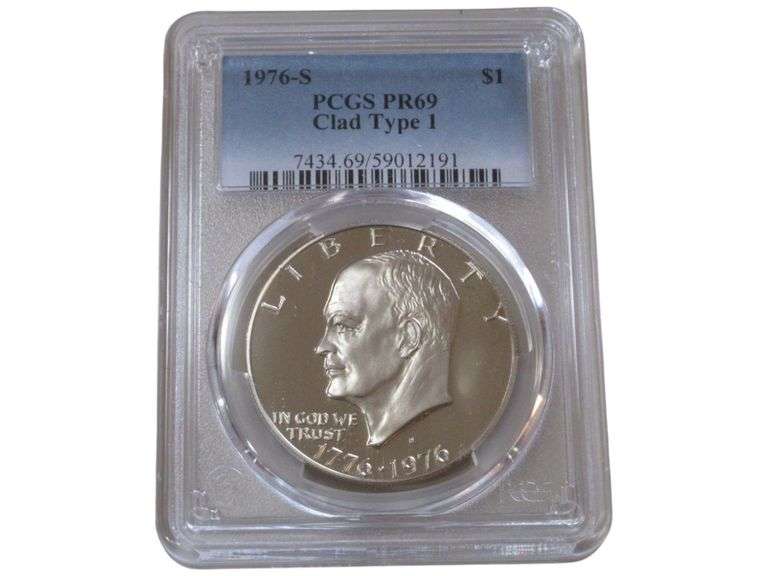 1976-S Eisenhower Dollar PR69 PCGS Clad Type 1 Bicentennial Design