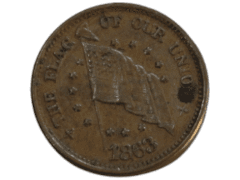 1863 Civil War Token The Flag Of Our Union