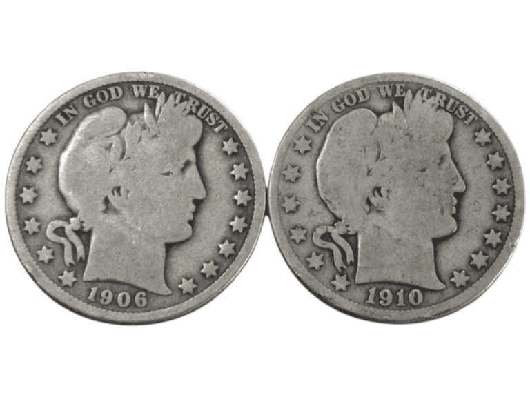 1906 And 1910 Barber Half Dollars