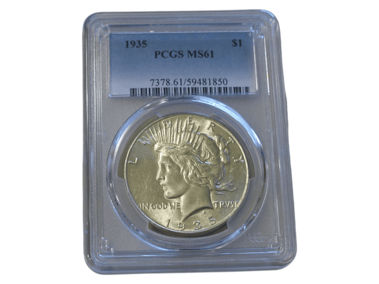 Grade R P 1935 Philadelphia Peace Silver Dollar PCGS MS61 Better Date and Grade ...