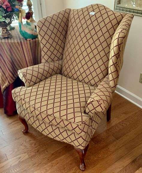 Wing Back Chair (Matching Chair Sold on Lot 12) 43” Tall