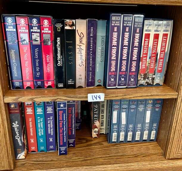 2 Shelf Lot of VHS Tapes BHHS GA Properties Auction Group