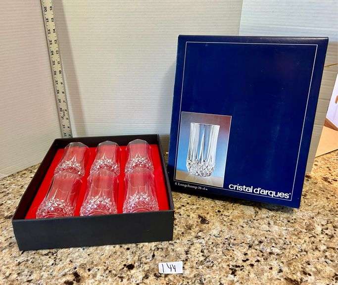 6pc Longchamp 36 cl Cristal d’arques (Located in Sun Room)