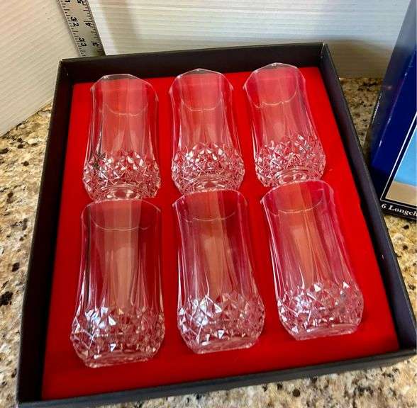 6pc Longchamp 36 cl Cristal d’arques (Located in Sun Room)