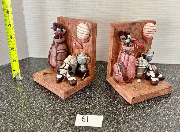 2pc Golf Bookends