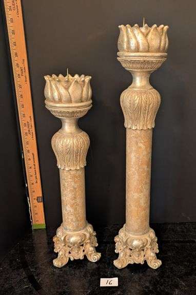 Large, ornate candle stands(located in living room)