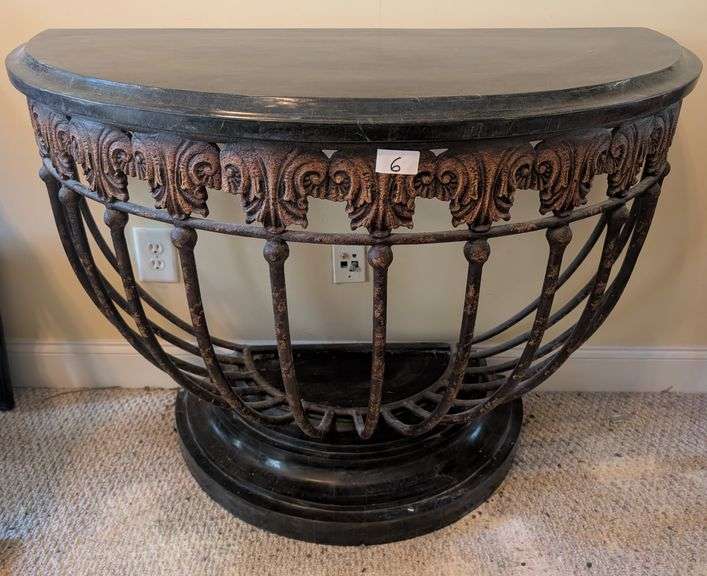 Marble top console hall table, 42"x22"x31"tall (located in living room)