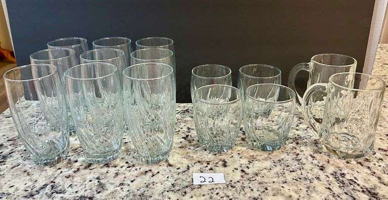 15pc Drinking Glasses (Located in Kitchen)