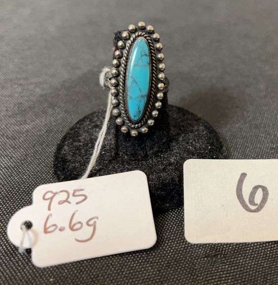 Turquoise Ring, marked 925, size 5 +\-