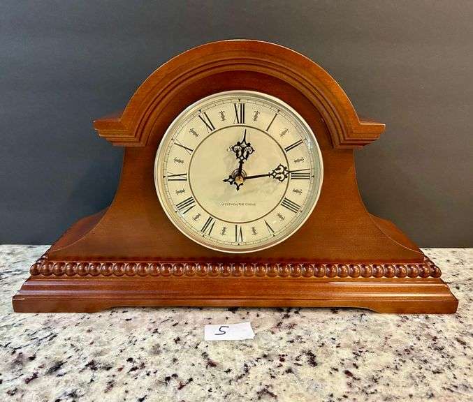 Westminster Chime Mantle Clock (Battery Powered) (Located in Living Room)