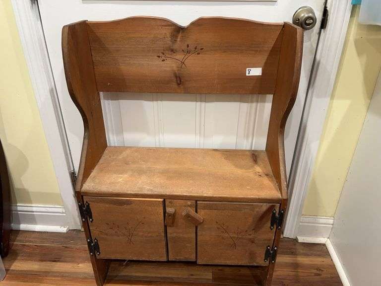 Primitive Hall Bench and Cabinet, 36in tall x 25in wide, 11in deep (kitchen)