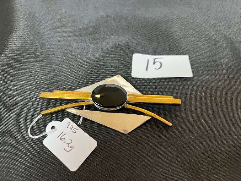 AJV Modernist Brooch Pin Sterling 16.2g +\-