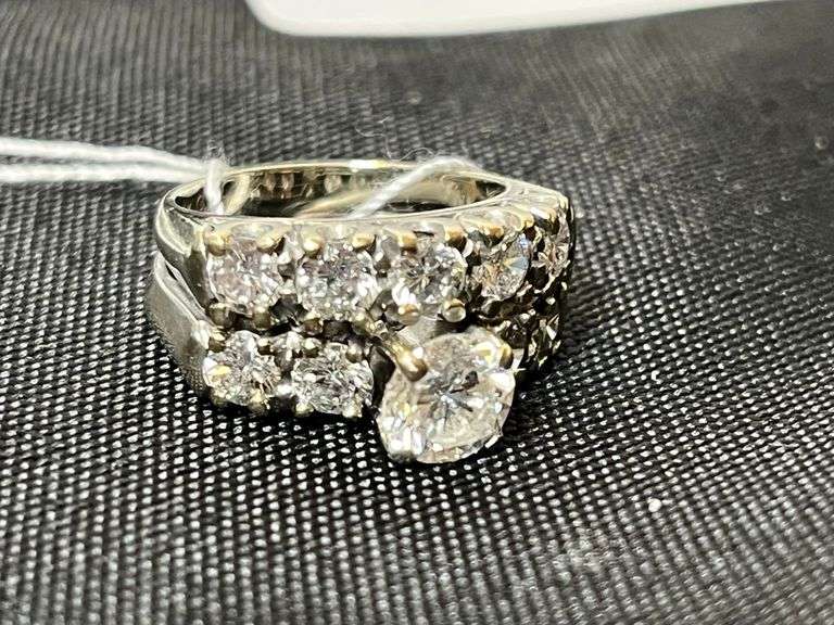Engagement Ring Set approx size 5, marked 14k, 6.7g -/+
