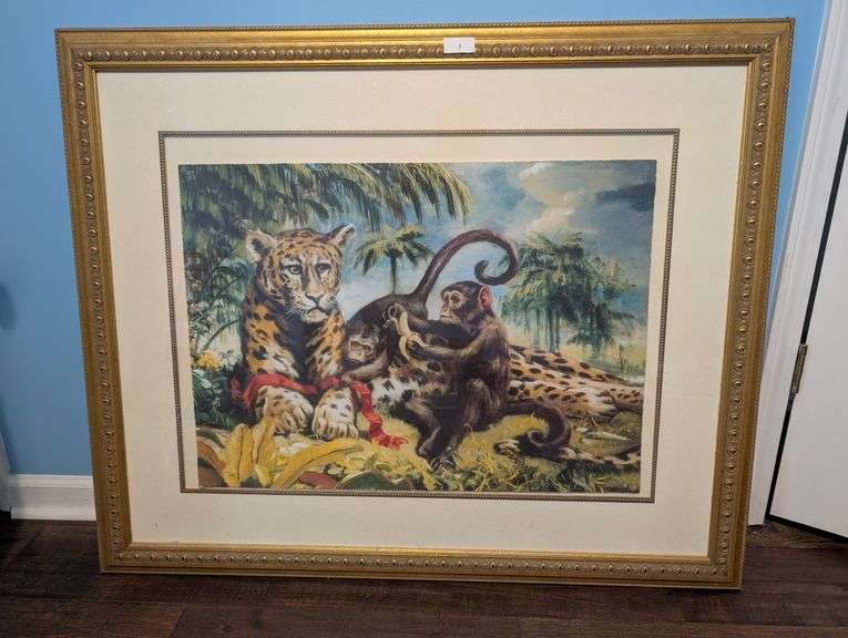 Framed,signed, numbered art 011/450, by Dan Poole (upstairs master)