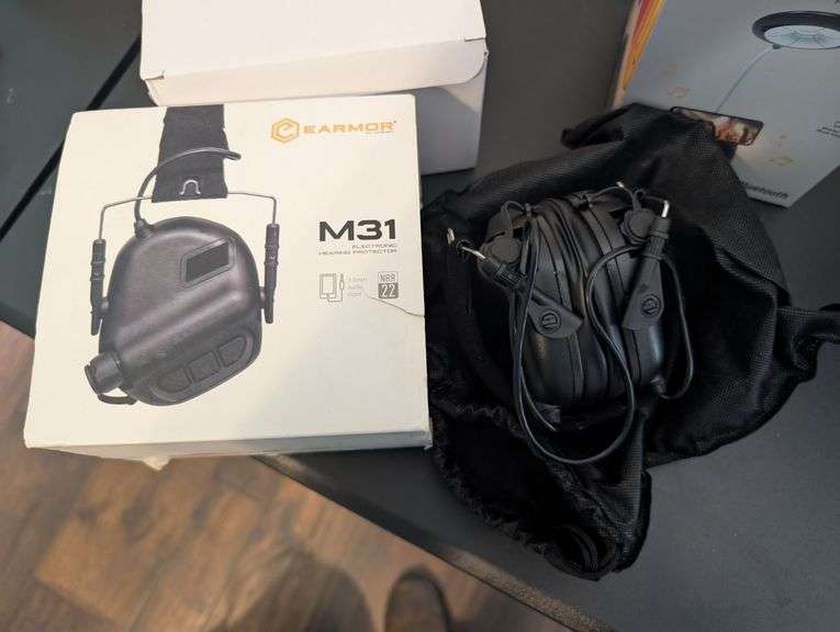 3 pc. M31 Hearing protector, speaker LED lamp, and Wi-Fi LED light strips (upstairs master bedroom)