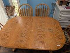 Dining room table, 6 chairs with seat cushions, no leaf 60" x 42" x 30" tall (upstairs dining room)