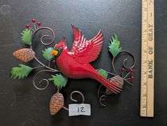 Signed canvas art 30" X 40" with decorative bird wall art, see additional photos (upstairs master be