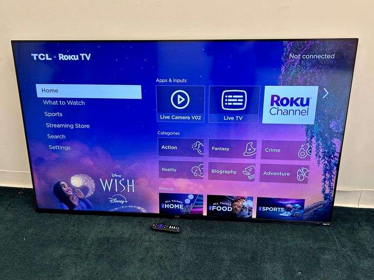 65” TCL Roku TV with Remote