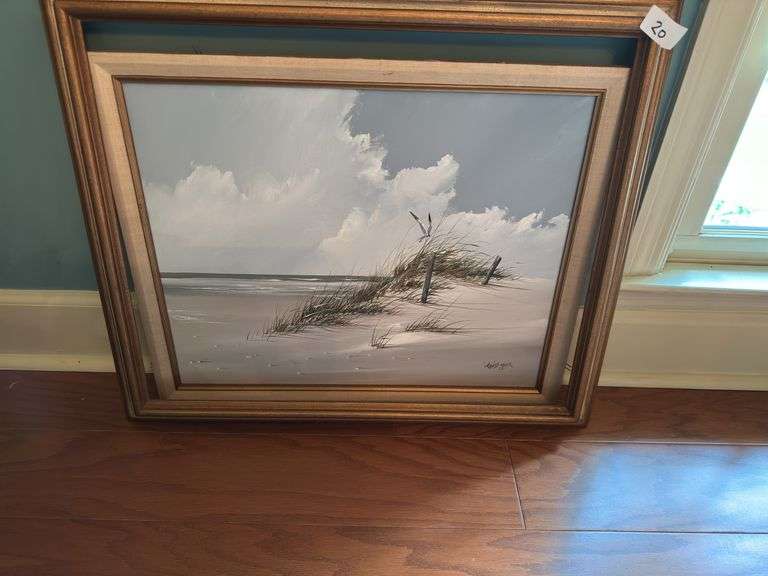 Rex Duggar beach picture, 26"x22"tall, picture needs to be reset in frame, see additional photos (lo