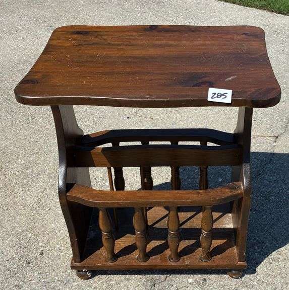 Magazine Side Table, 20 1/4”X14 3/4”X23 3/4” (Has Scratches) (Located Garage)