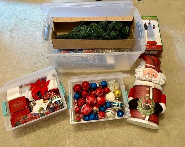 3pc Containers of Christmas Items (Located in Bedroom to the Right)