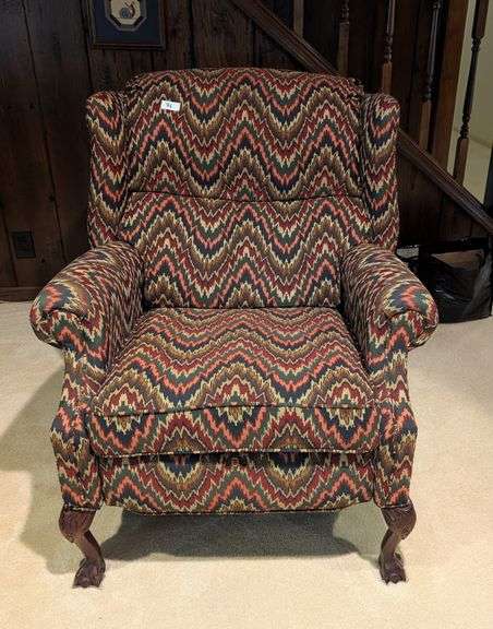 Fabric armchair recliner,39"wide,40"tall(located in family room)