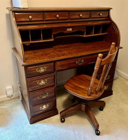 Roll Top Desk with Chair 47.5”x50” (Located in Bedroom to the Right)