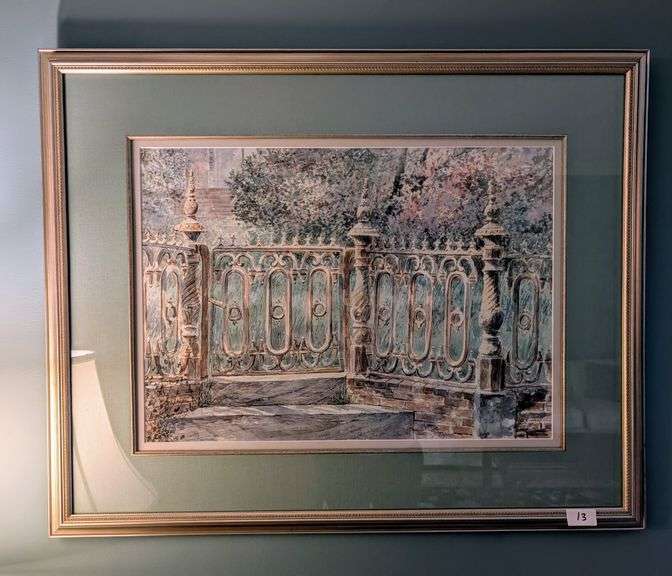 Sterling Everett, framed, signed art, 37" x 30" tall(located in living room)