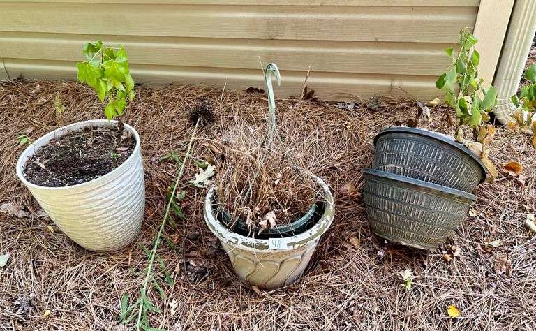 5pc Plastic Planting Pots (Located in Back Yard)