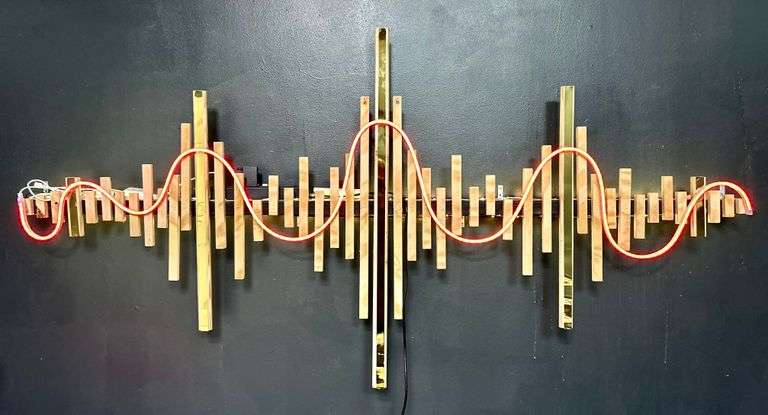 Wall Decor Light Up Wave Sign 36 1/8”x71 5/8”