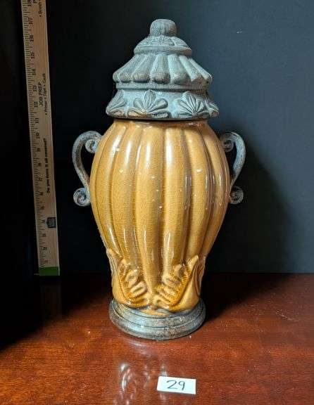 Vintage decorative urn,(located in dining room)