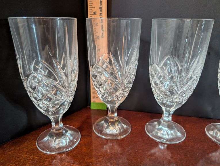 6 pc.Ice tea stemmed goblets, brandy glasses(located in dining room)