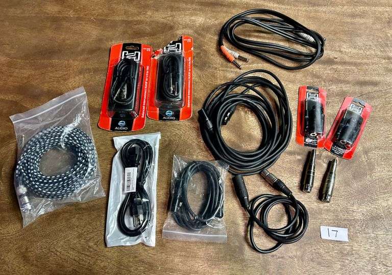 12pc Audio Cables, Adapters, and More